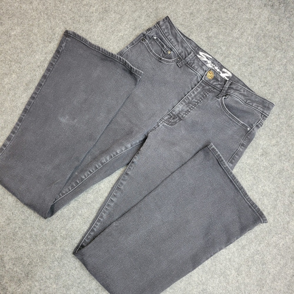 Seven7 Jeans Womens 6 Dark Gray Denim Y2k Slim Fit Streetwear Grunge Flare Leg
